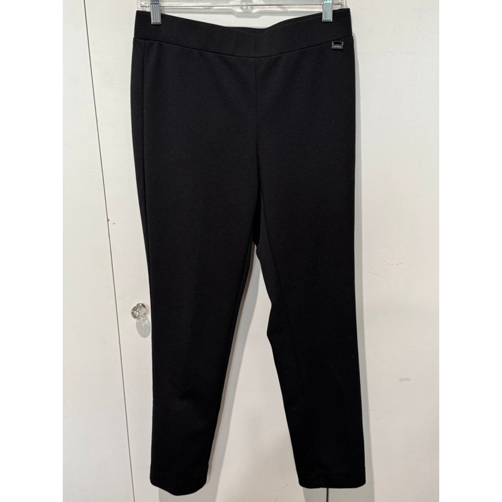 Women's Anne Klein Black textured pull-on Ankle stretch Pants S